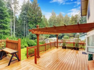 Photo of an outdoor deck made of wood